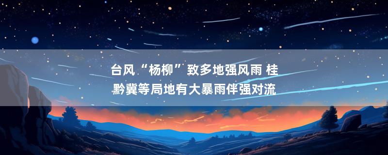 台风“杨柳”致多地强风雨 桂黔冀等局地有大暴雨伴强对流