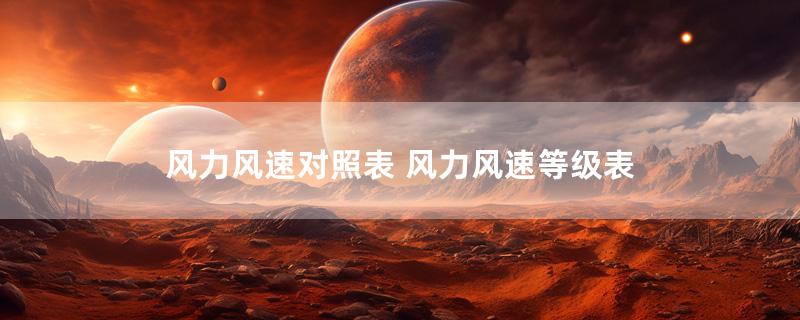 风力风速对照表 风力风速等级表