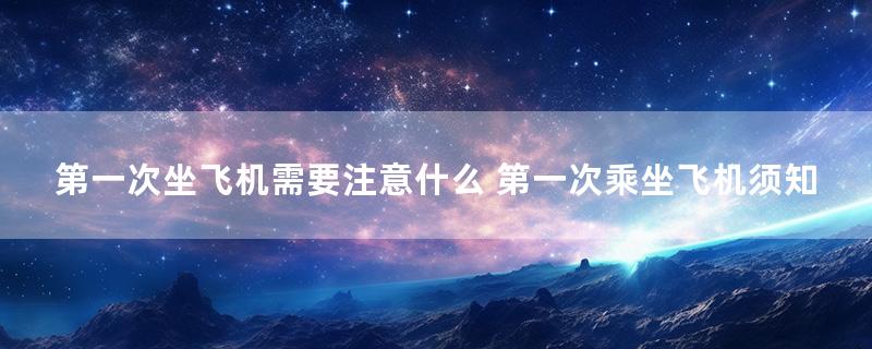 第一次坐飞机需要注意什么 第一次乘坐飞机须知